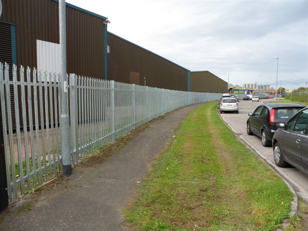 Galvanised W section steel palisade installed at industrial premises in Bridgwater