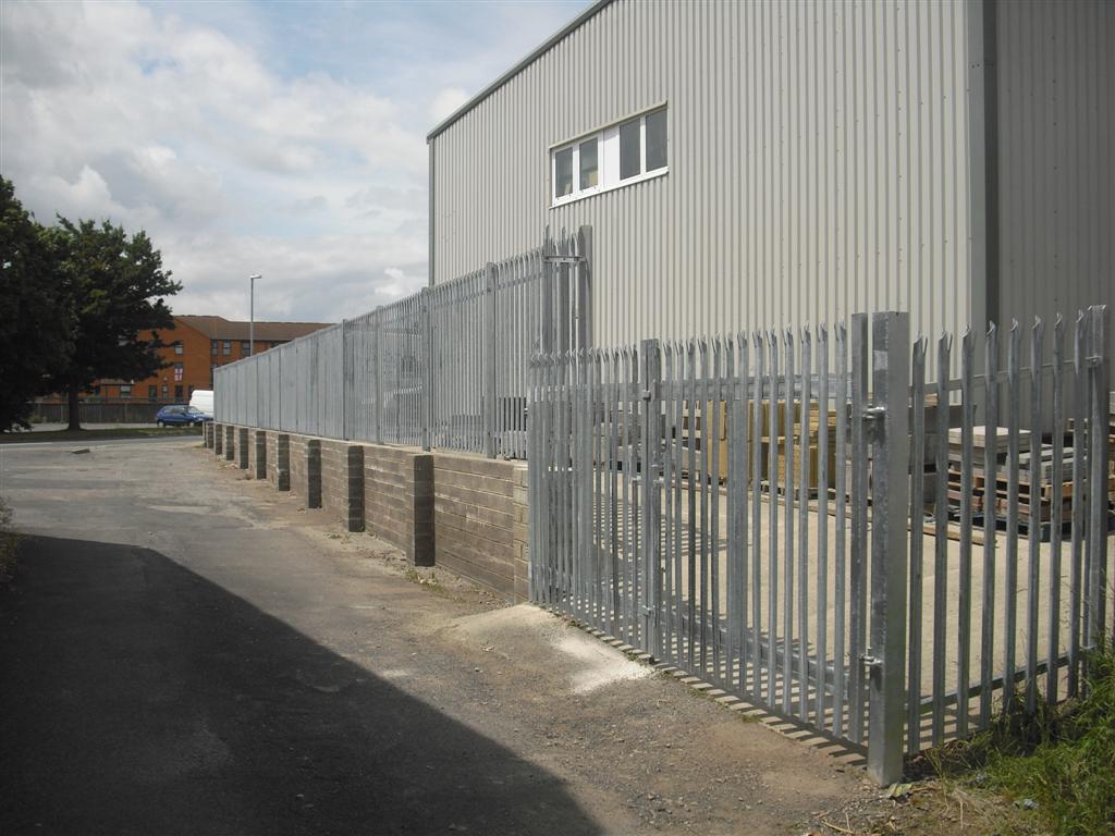 Bolt down steel palisade at industrial premises in Bristol