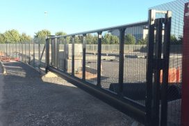 9.5m wide manual cantilever sliding gate, fencing plus all groundworks for Pynes of Somerset, Jct 24 Bridgwater