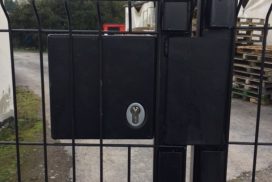 KEYED ACCESS FROM OUTSIDE WITH SHROUDED PANIC PUSH PAD