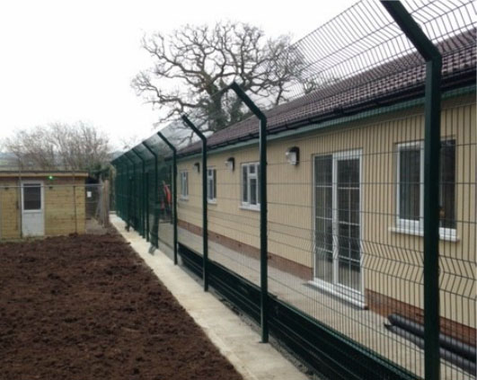 Cranked top mesh panel fencing for animal centre near Bristol
